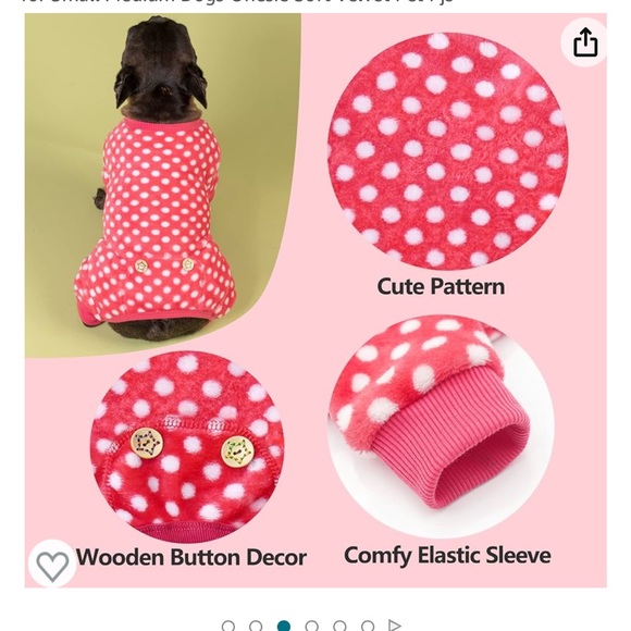 NWT KYEESE Dog Pajamas Polka Dot Size Medium Polka dot onesie Very soft and warm - Picture 12 of 13